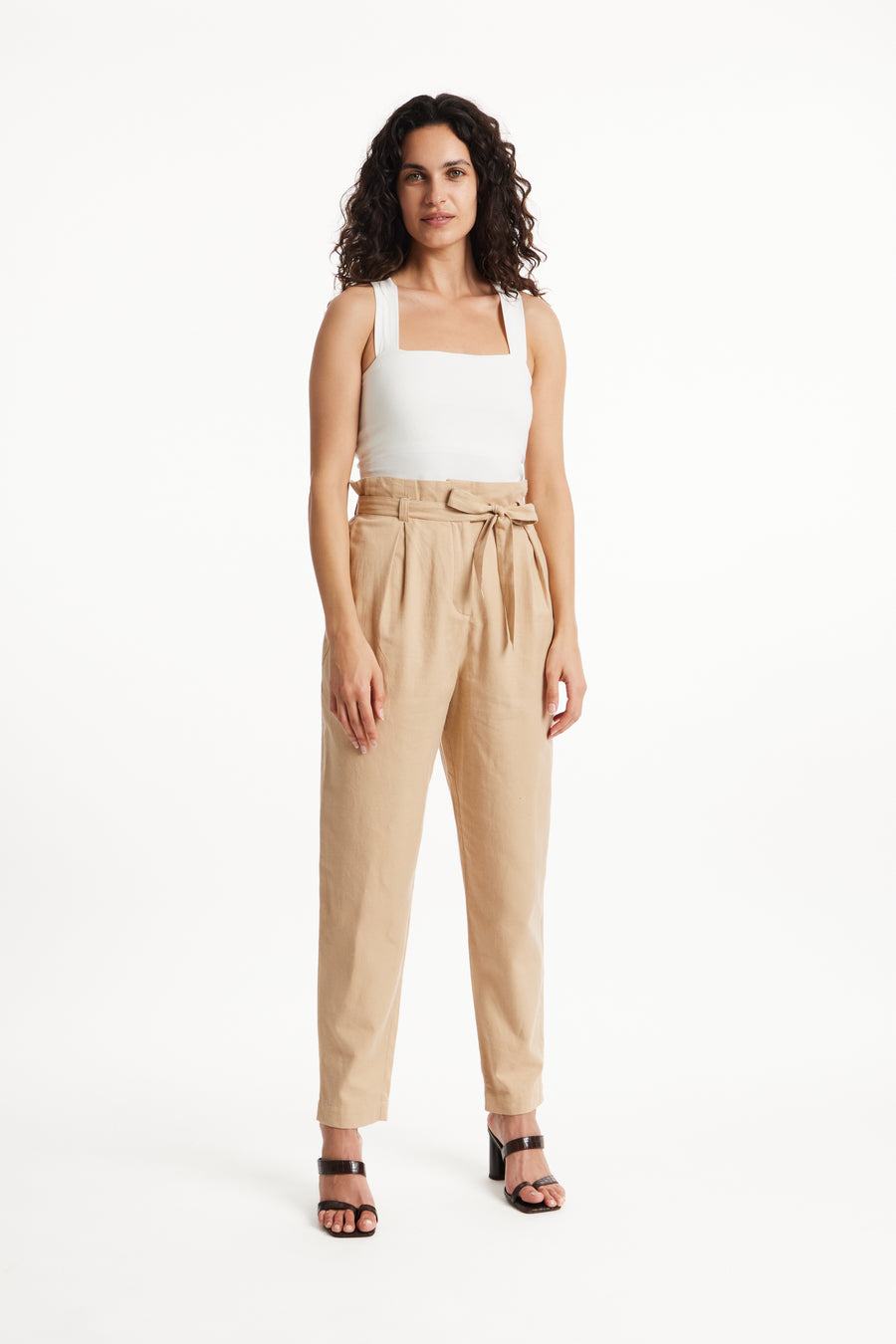People Tree Fair Trade, Ethical & Sustainable Briar Trousers in Sand 100% Organic Cotton