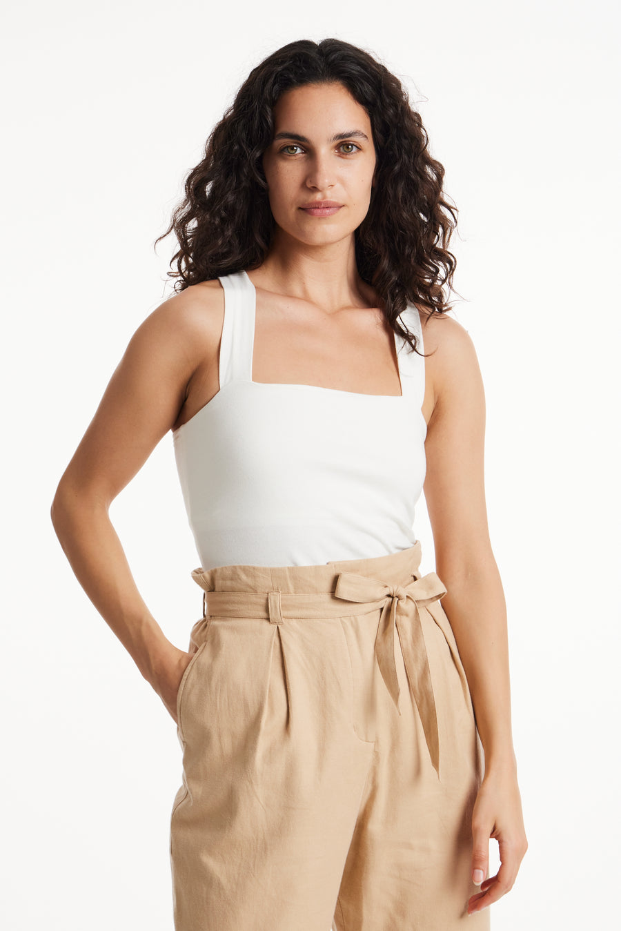 People Tree Fair Trade, Ethical & Sustainable Briar Trousers in Sand 100% Organic Cotton