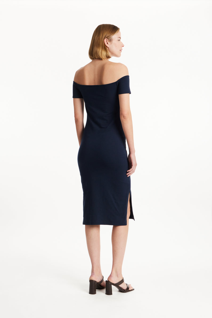 People Tree Fair Trade, Ethical & Sustainable Emer Dress in Navy 95% organic certified cotton, 5% elastane