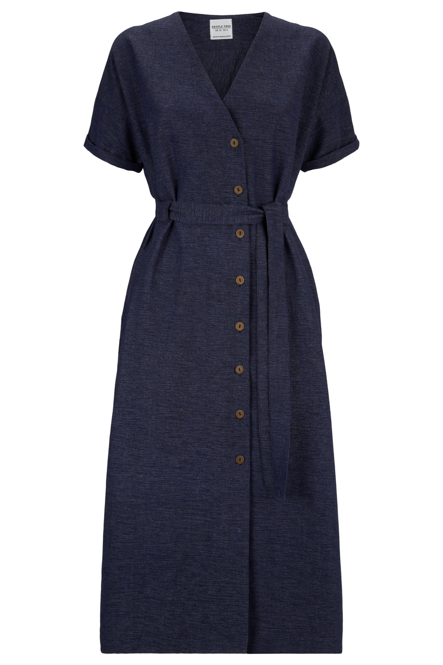 People Tree Fair Trade, Ethical & Sustainable India Dress in Navy 100% Organic Cotton