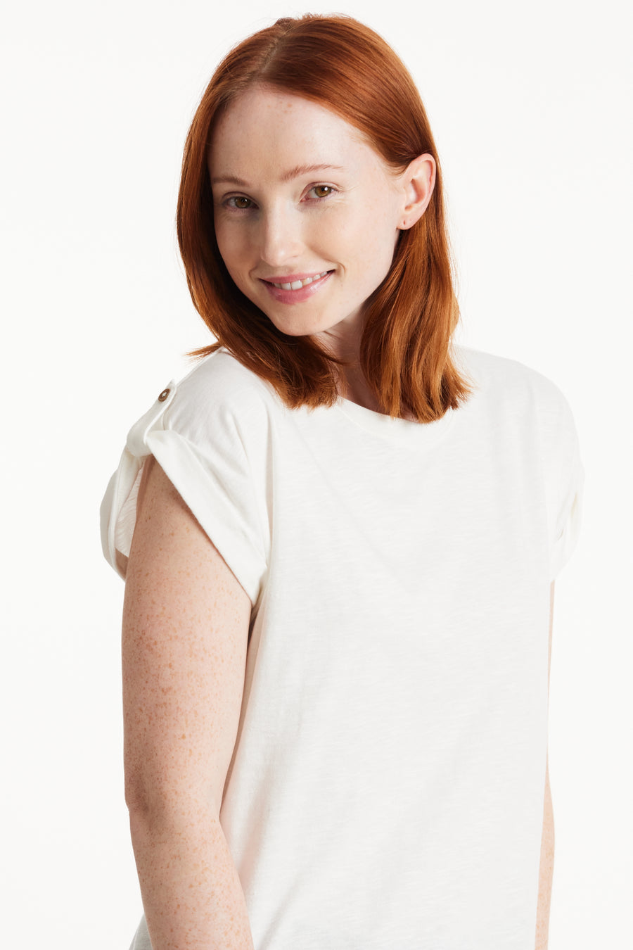 People Tree Fair Trade, Ethical & Sustainable Jayne Slub Tee in Eco white 100% organic certified cotton