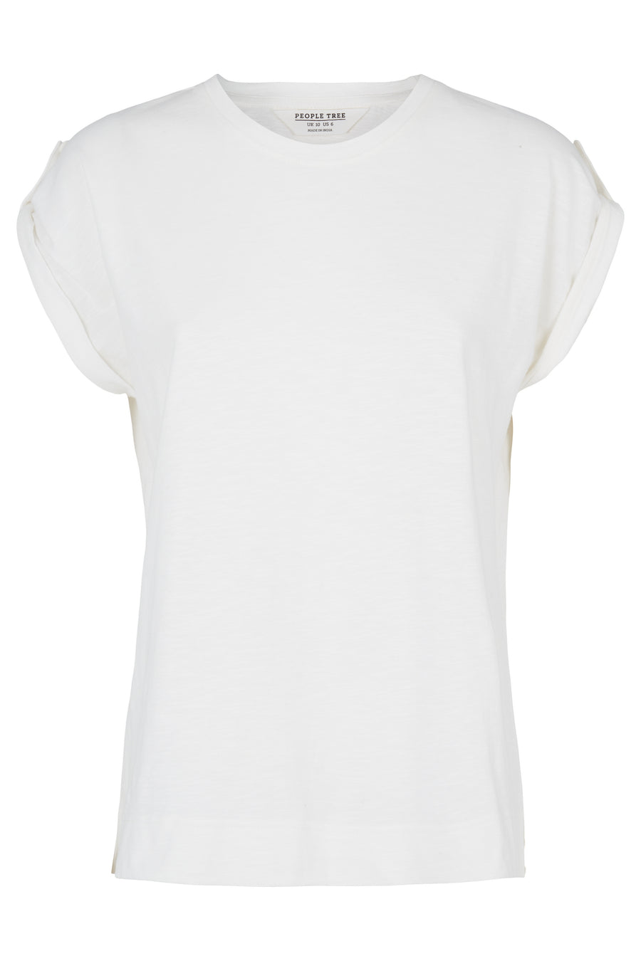 People Tree Fair Trade, Ethical & Sustainable Jayne Slub Tee in Eco white 100% organic certified cotton