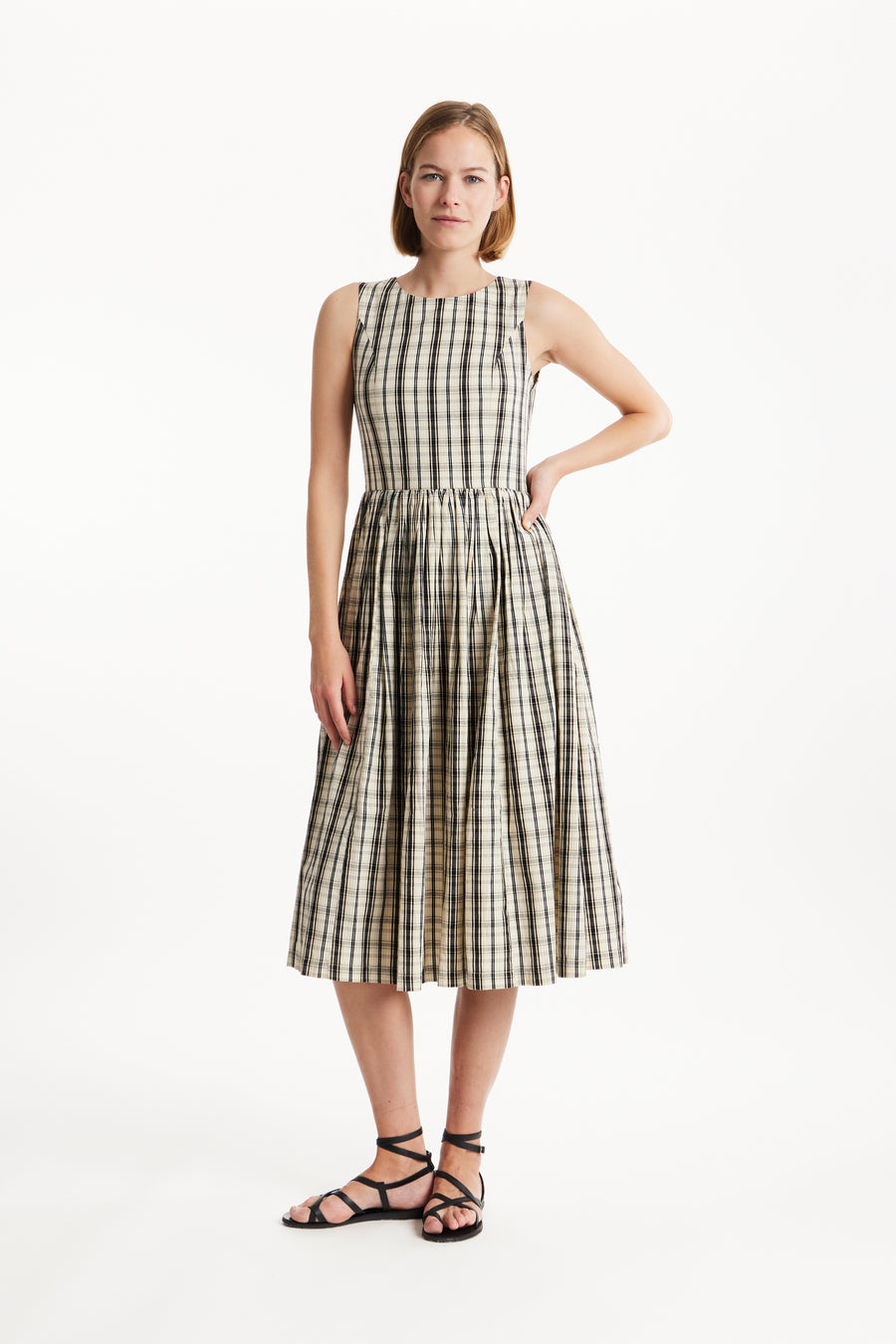 Malin Checked Dress in Black check