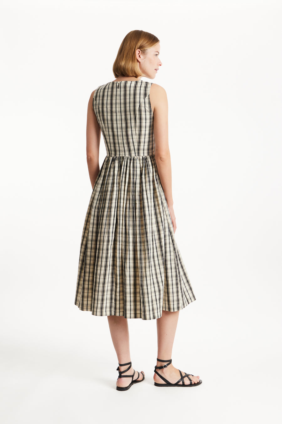Malin Checked Dress in Black check