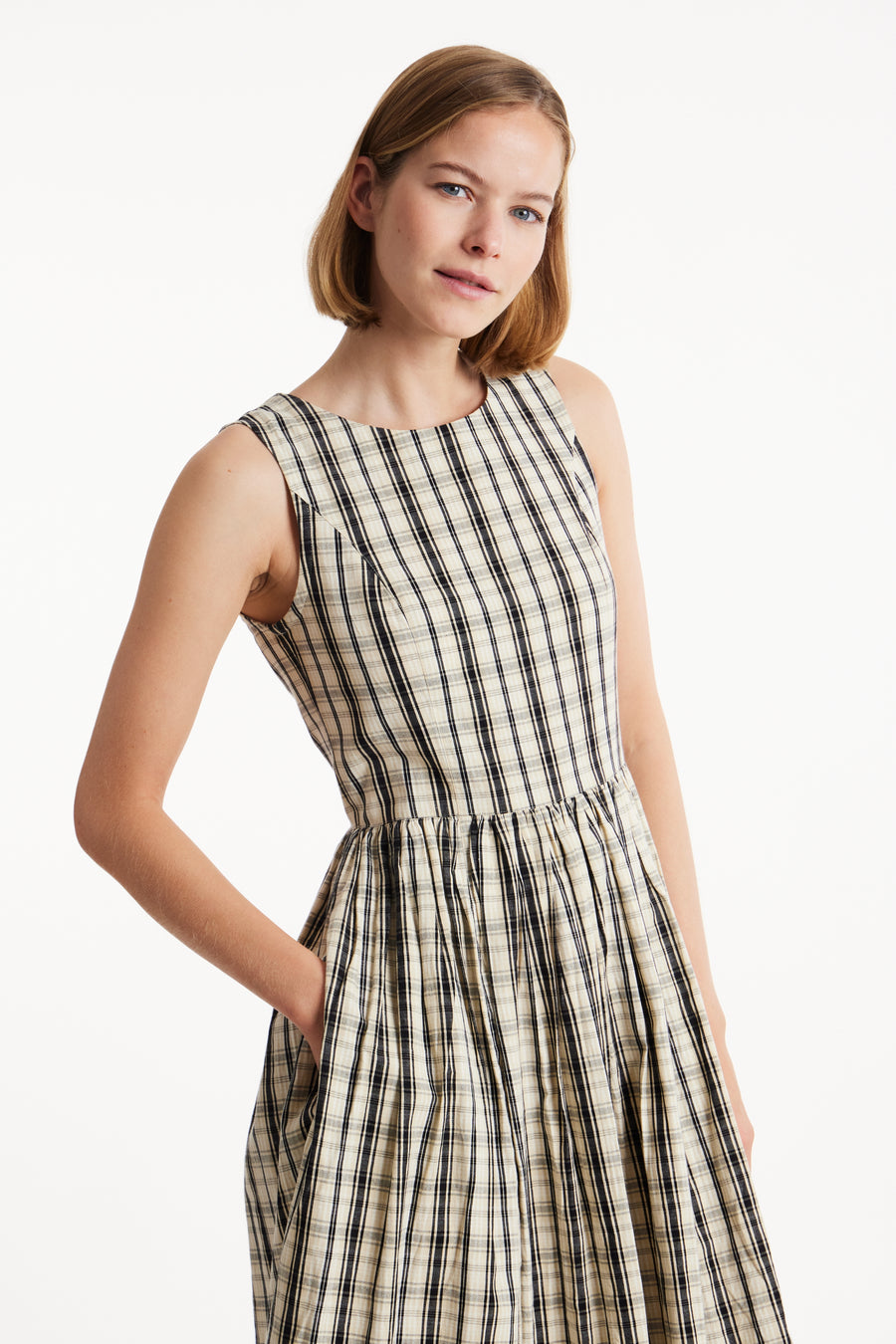 Malin Checked Dress in Black check