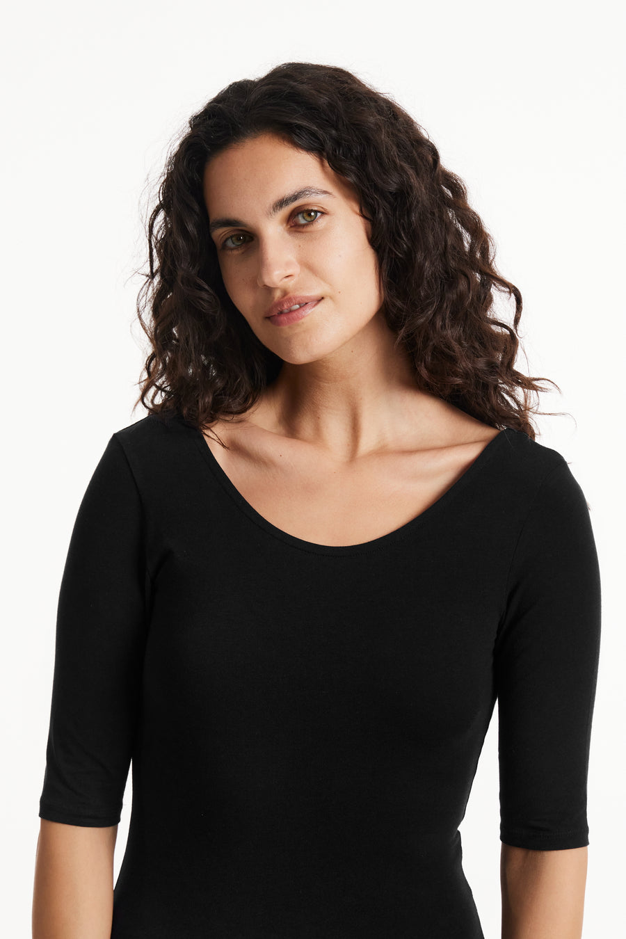 People Tree Fair Trade, Ethical & Sustainable Nicole Bodysuit in Black 95% organic certified cotton, 5% elastane