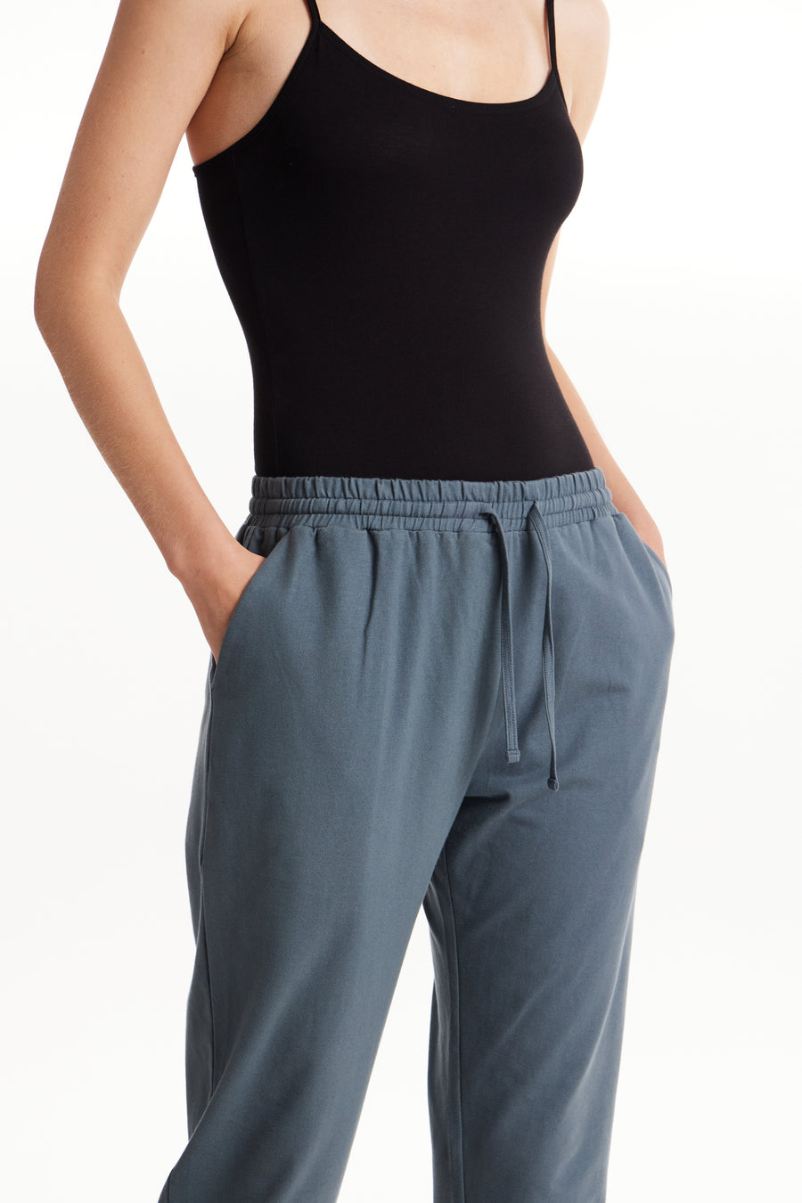 People Tree Fair Trade, Ethical & Sustainable Sasha Trousers in Dark grey 95% organic certified cotton, 5% elastane