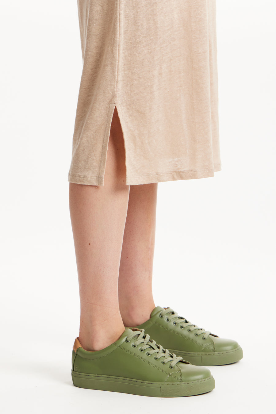 People Tree Fair Trade, Ethical & Sustainable Silvia Linen Dress in Sand 100% organic certified linen