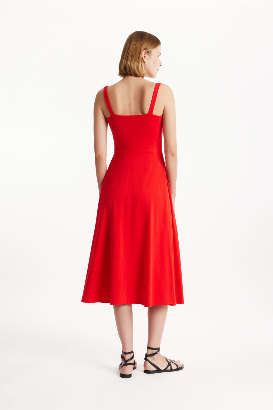 People Tree Fair Trade, Ethical & Sustainable Tyra Dress in Red 95% organic certified cotton, 5% elastane